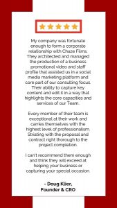 Chaze Films Client Testimonial | Boston Videographer