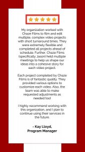 Client Testimonial For Chaze Films Video Production